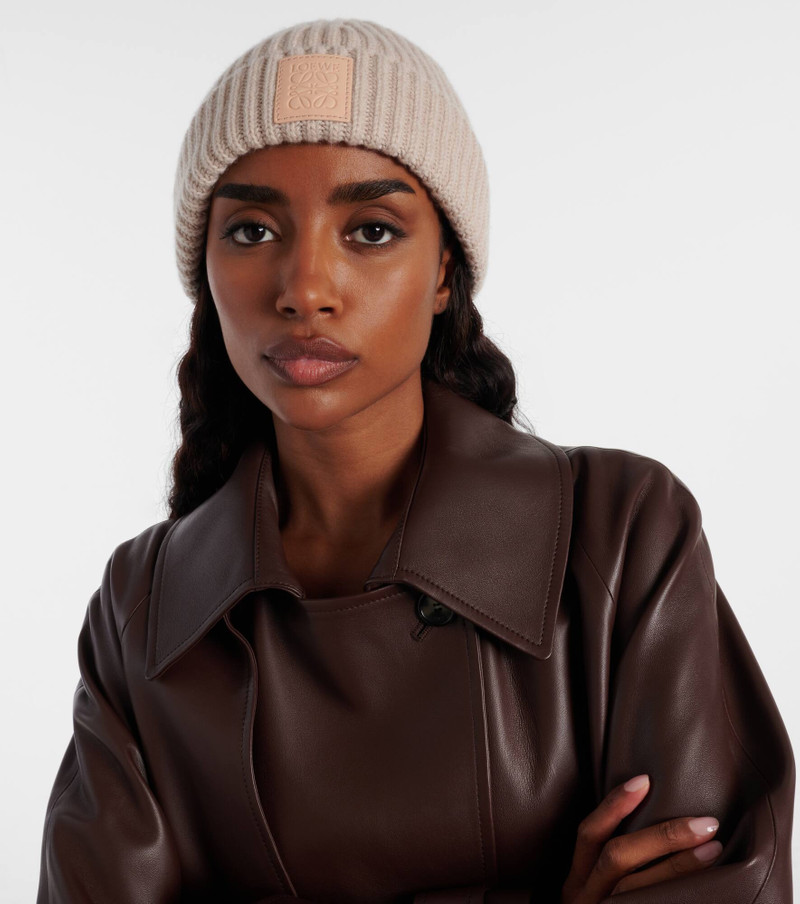Loewe Anagram ribbed-knit cashmere beanie outlook