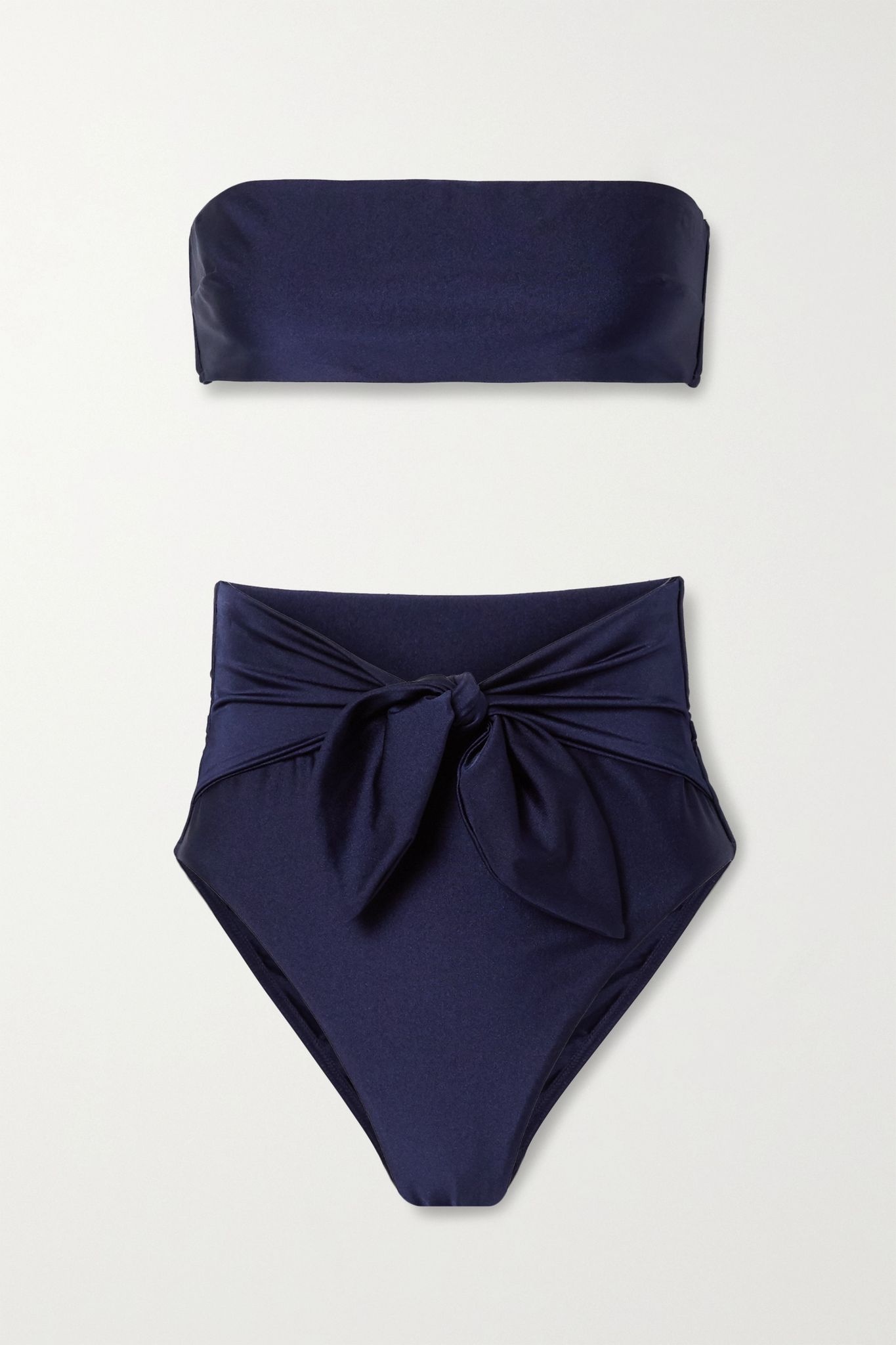 Bells tie-front bandeau bikini - 1