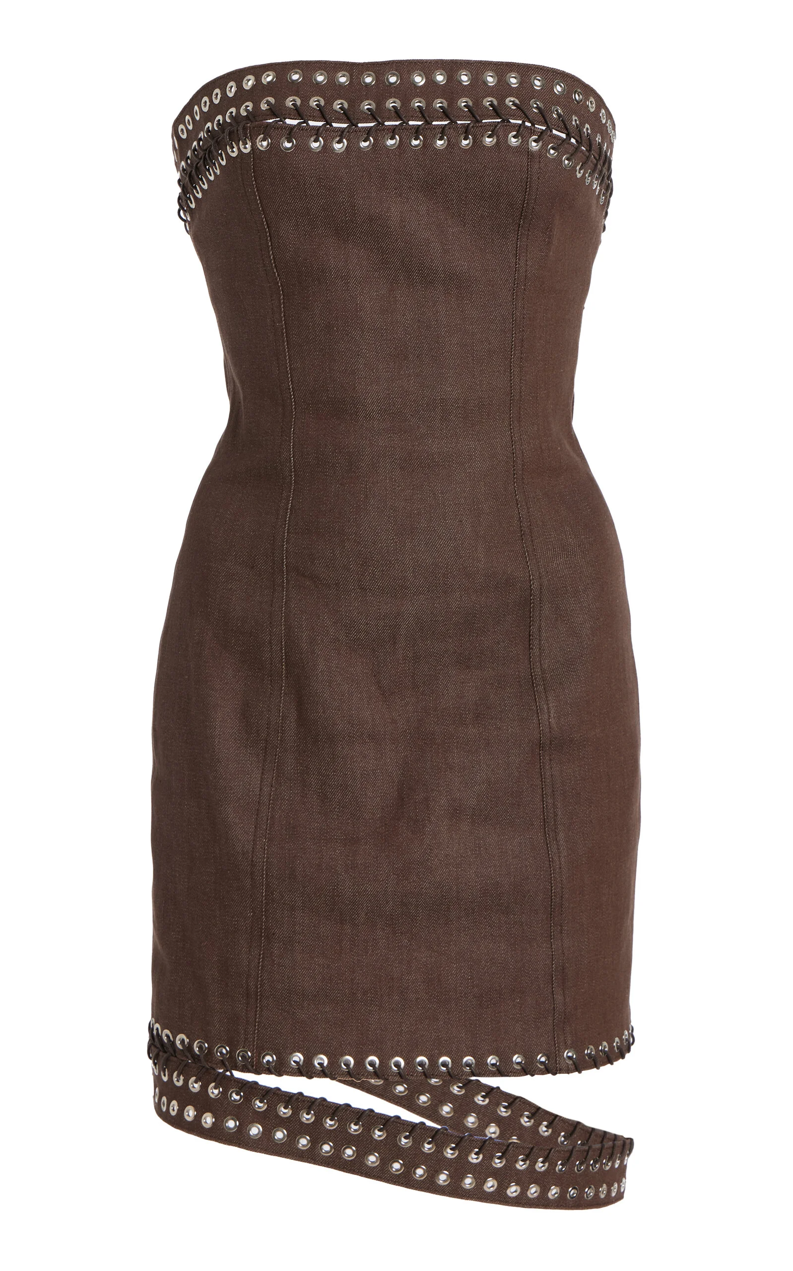 Lucinda Bustier Denim Mini Dress brown - 1