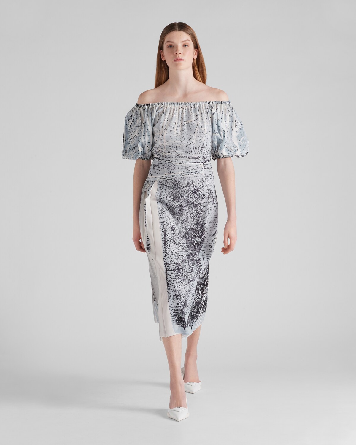 Printed crêpe de Chine dress - 2