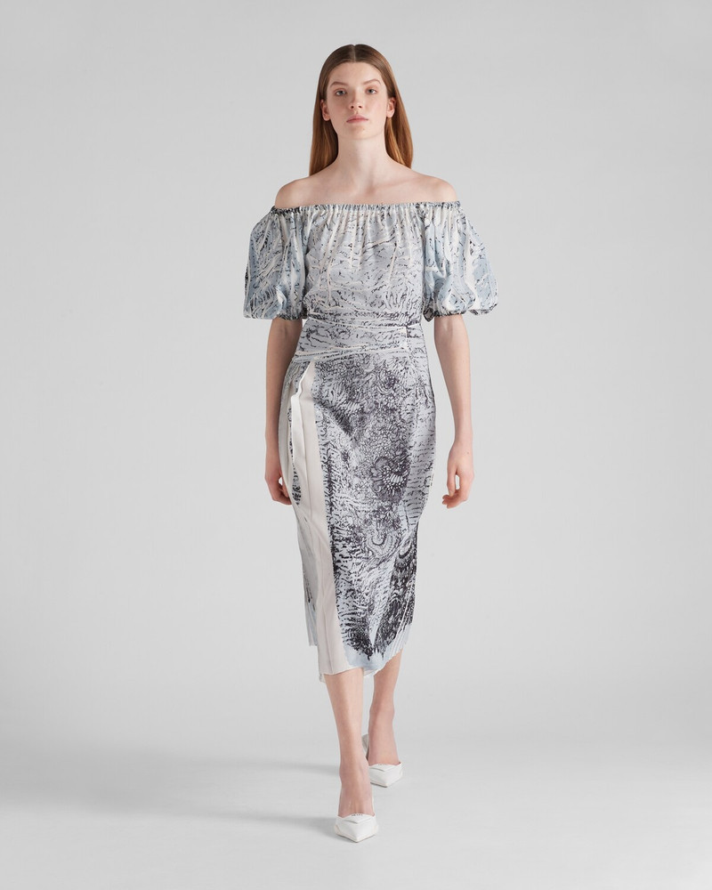 Prada Printed crêpe de Chine dress outlook