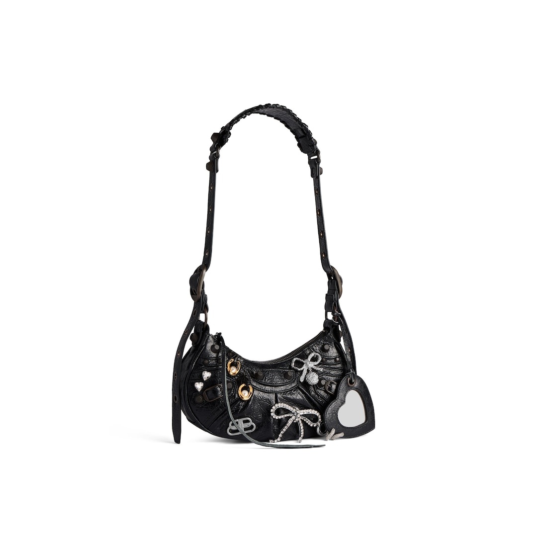 Women's Le Cagole Xs Shoulder Bag With Pins  in Black - 2