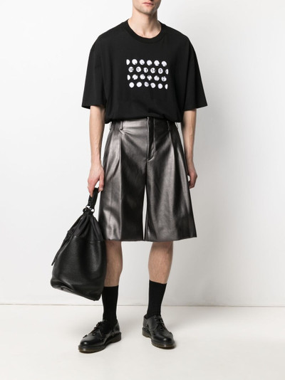 Comme des Garçons Homme Plus flared faux-leather shorts outlook