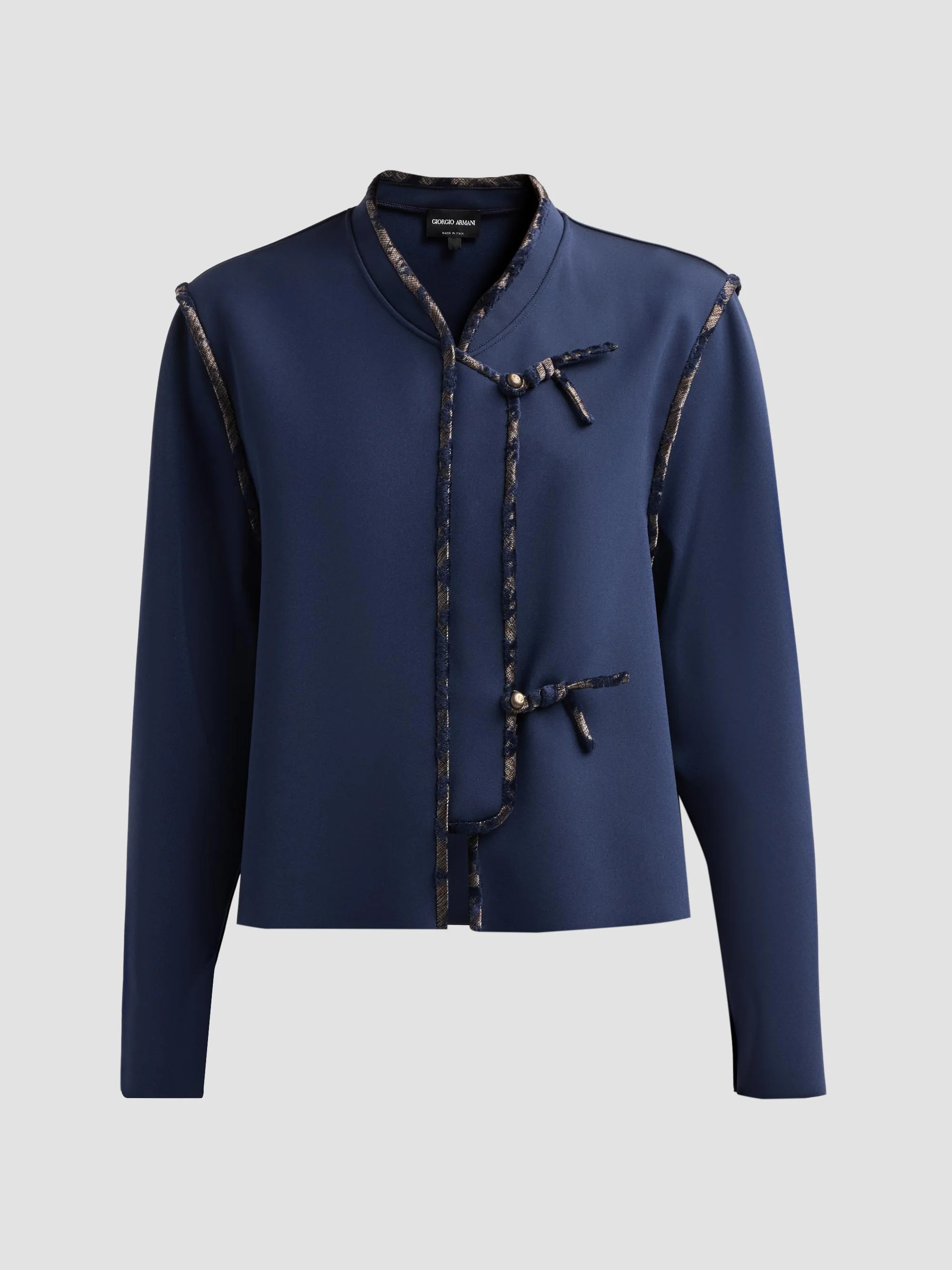 Women's Brocade-Trim Stretch-Nylon Jacket - Maritime Blue - 1