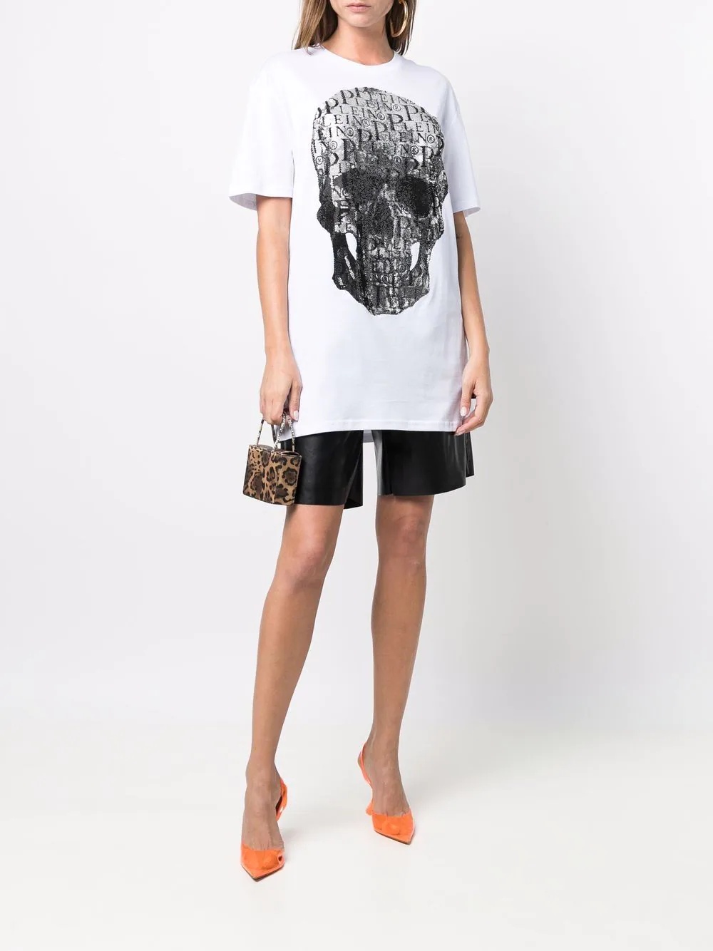 skull-print round neck T-shirt - 2