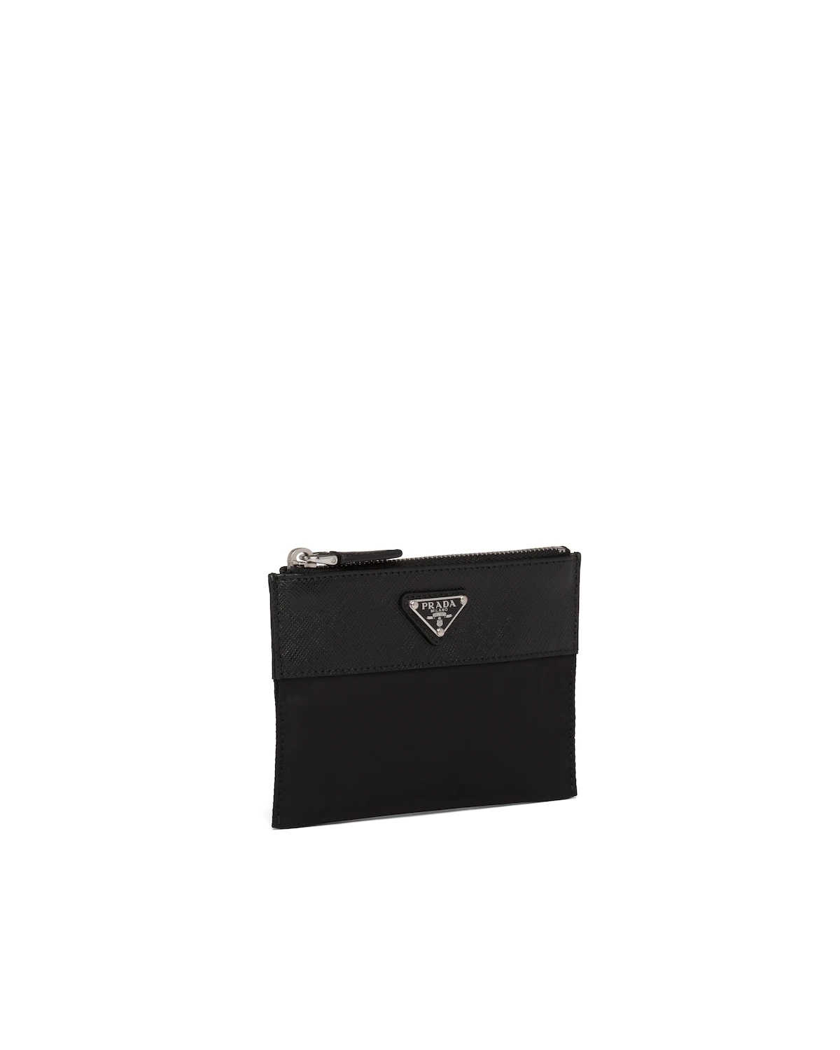 Re-Nylon and Saffiano leather pouch wallet - 2