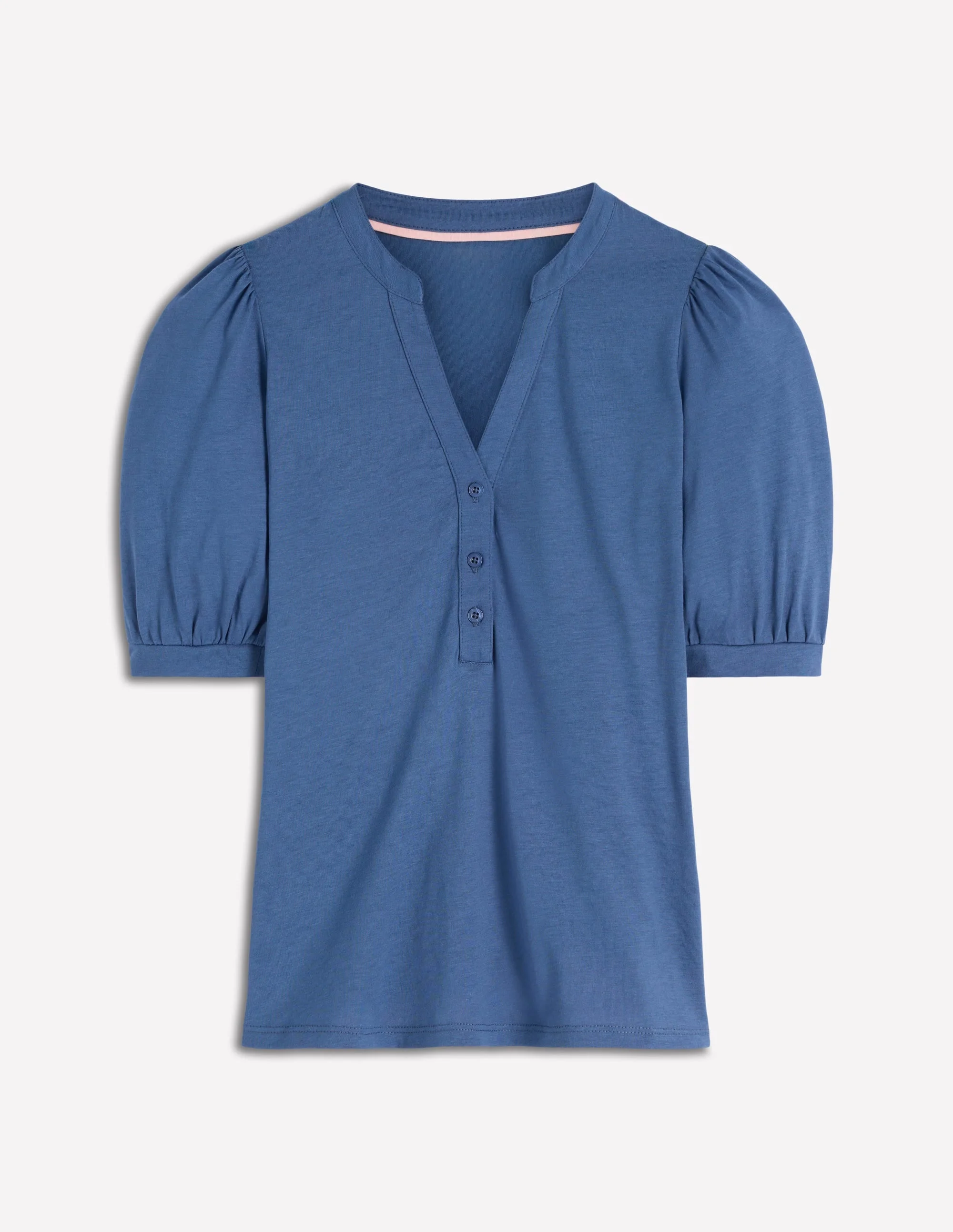Supersoft Short Sleeve Henley-Denim Blue - 1