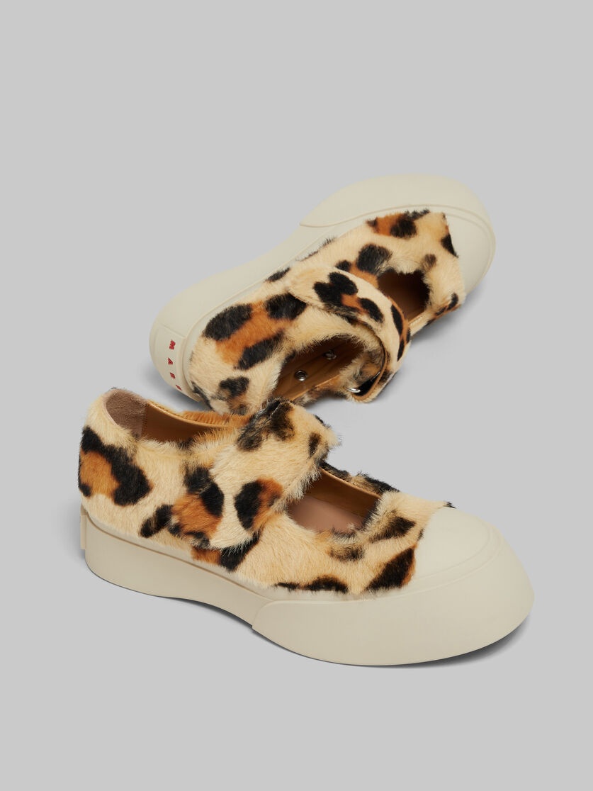 YELLOW ANIMALIER PRINT SHEARLING MARY JANE SNEAKER - 5