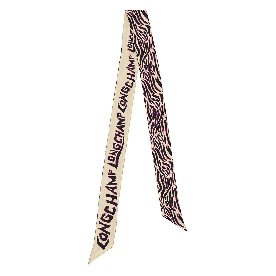 Longchamp Graphic Tiger-Print Silk Headband - 5
