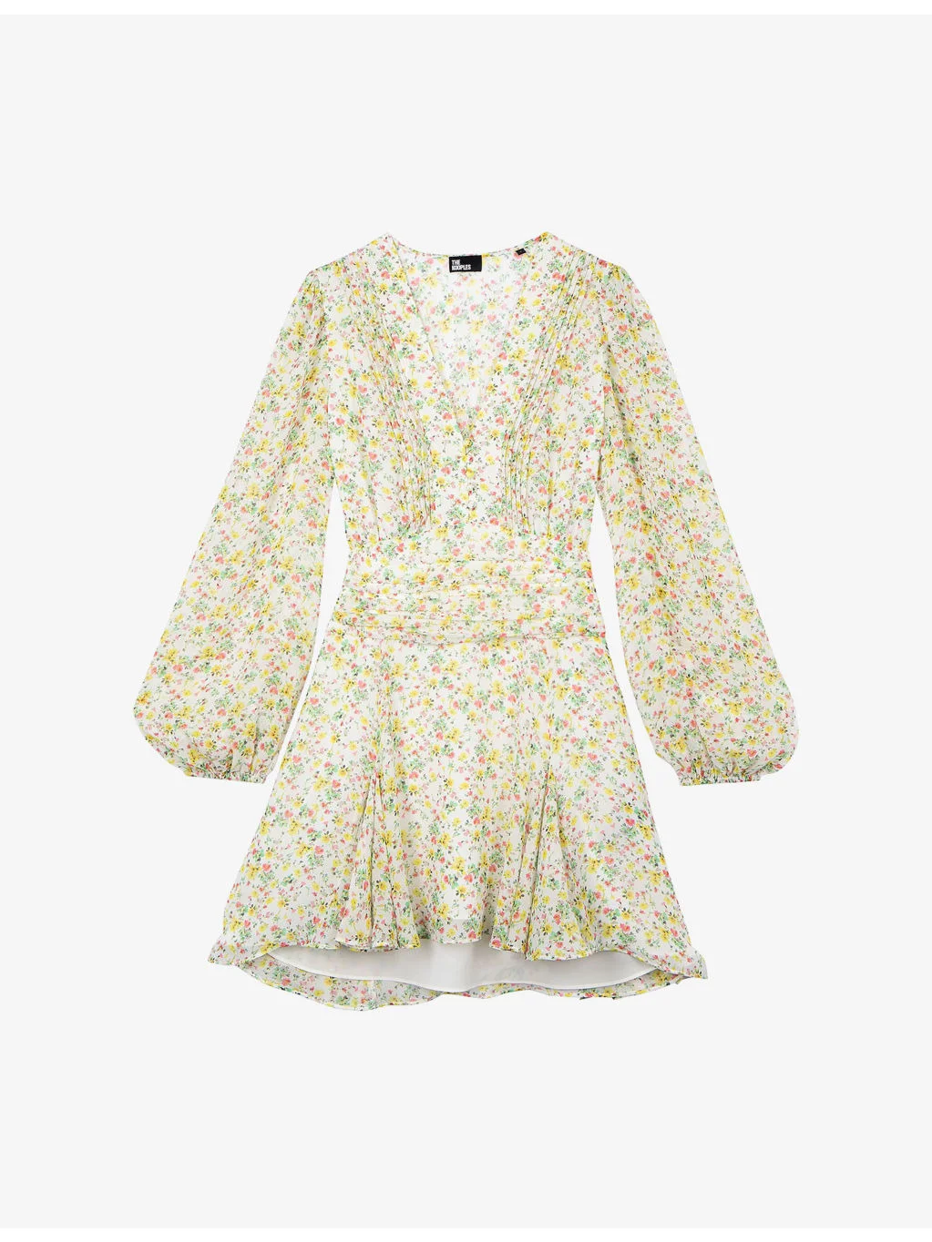 V-Neck Floral-Print Woven Mini Dress - 1