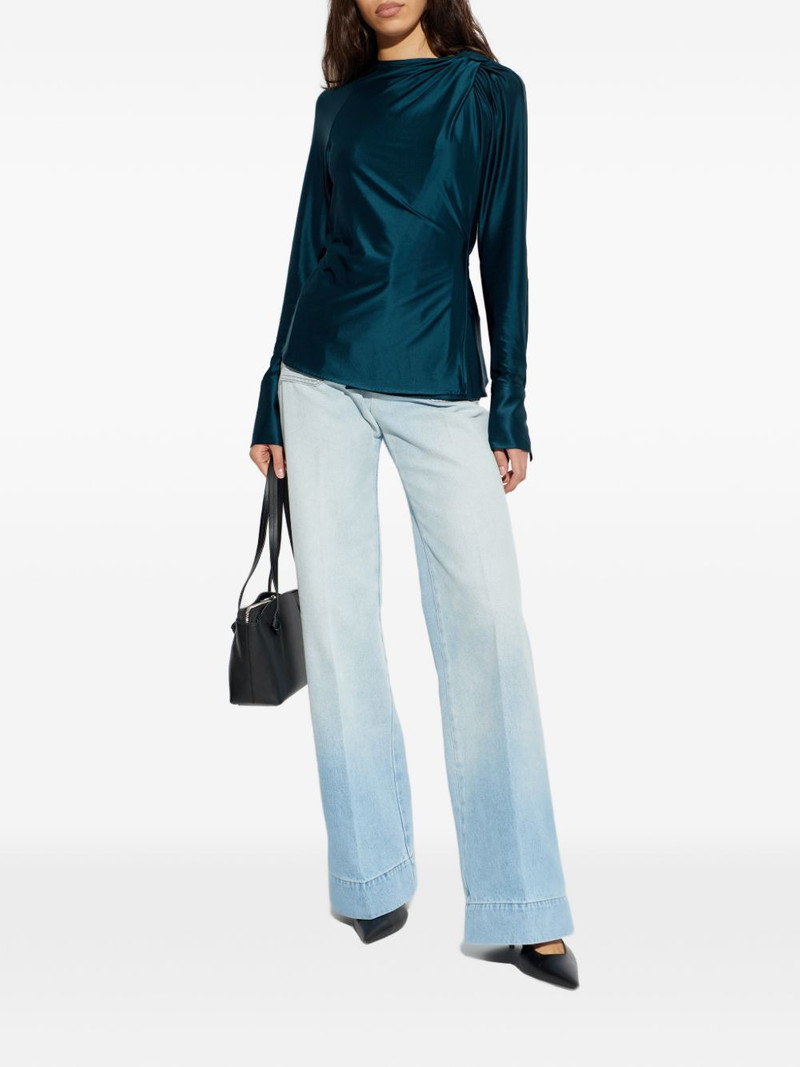 Victoria Beckham open-back long-sleeve blouse outlook