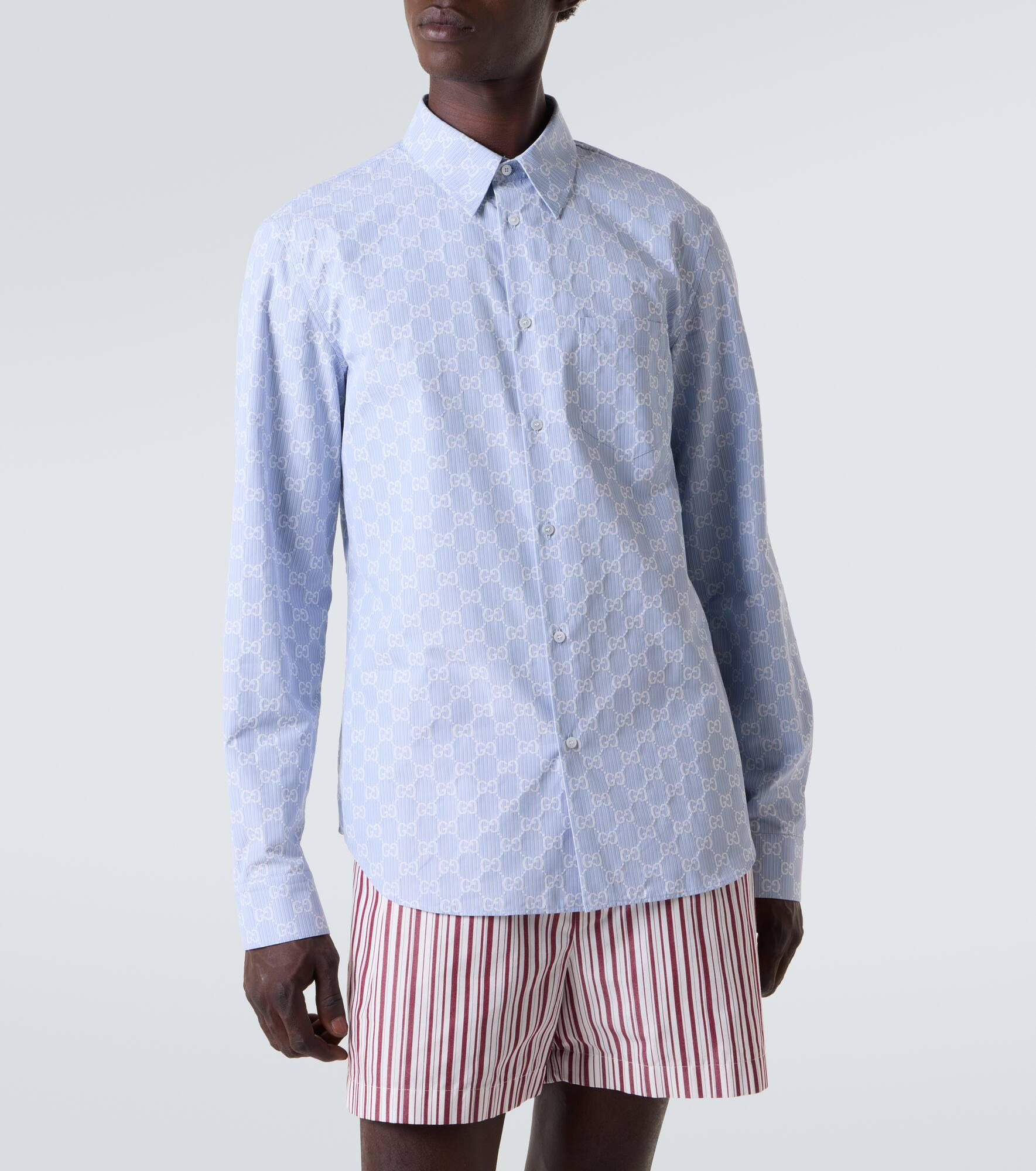 GG cotton and silk jacquard shirt - 3