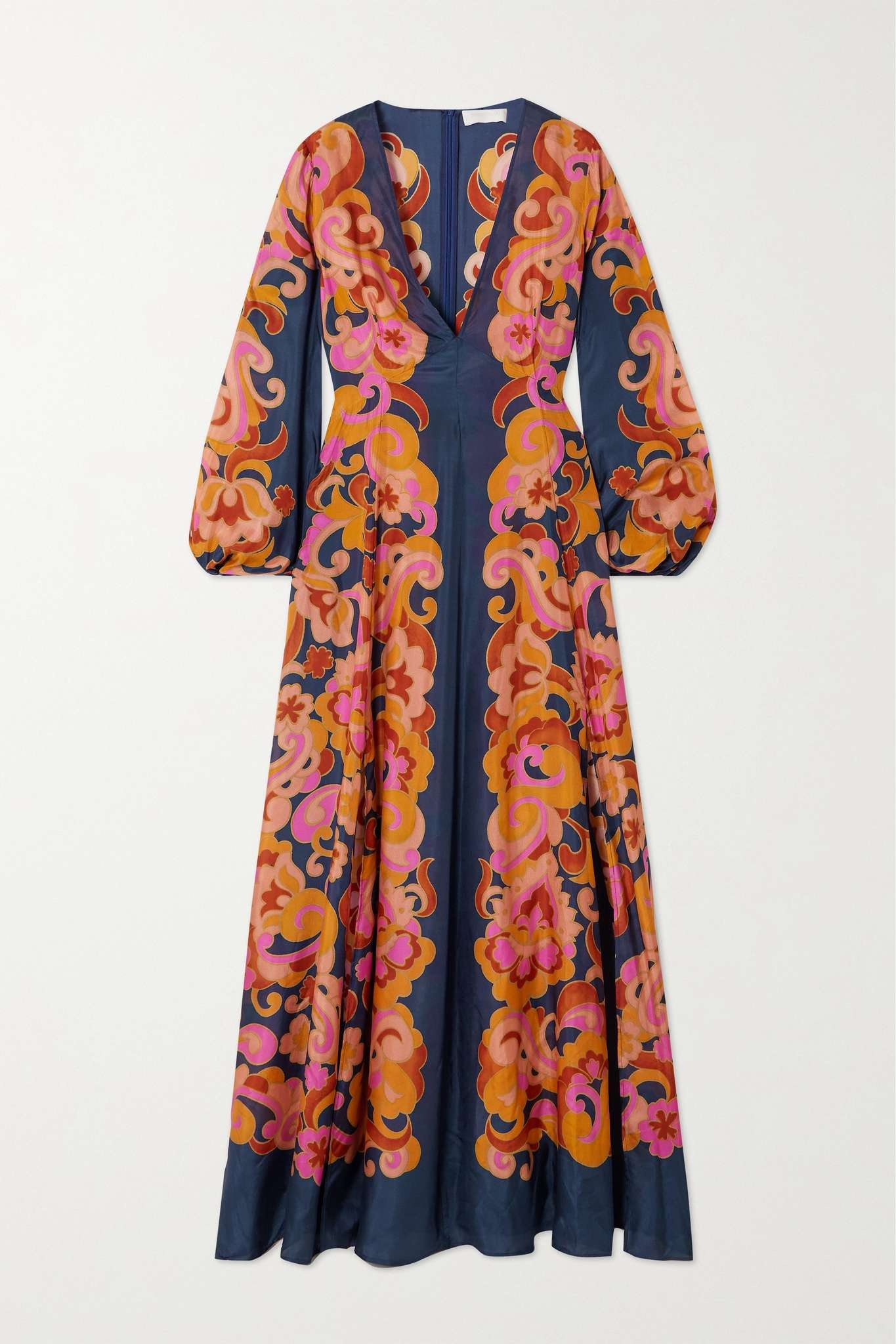 + NET SUSTAIN Acadian printed organic silk maxi dress - 1