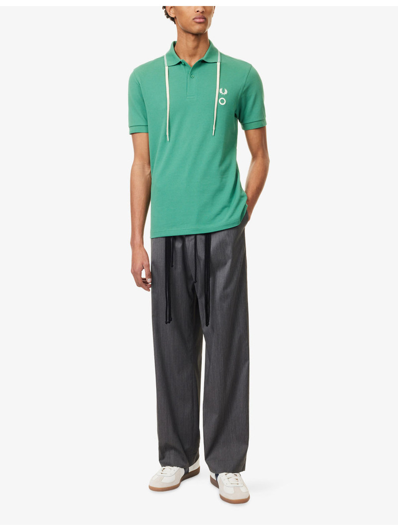Fred Perry Fred Perry x Craig Green Drawstring-Collar Cotton Polo T-Shirt outlook