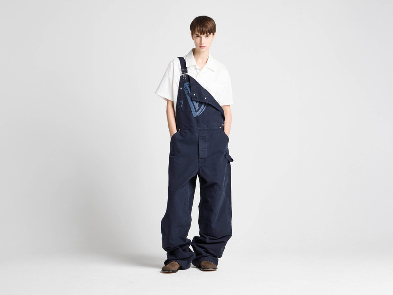 JW Anderson Unisex JW ANDERSON X GUINNESS COTTON WORKWEAR DUNGAREES IN INDIGO outlook