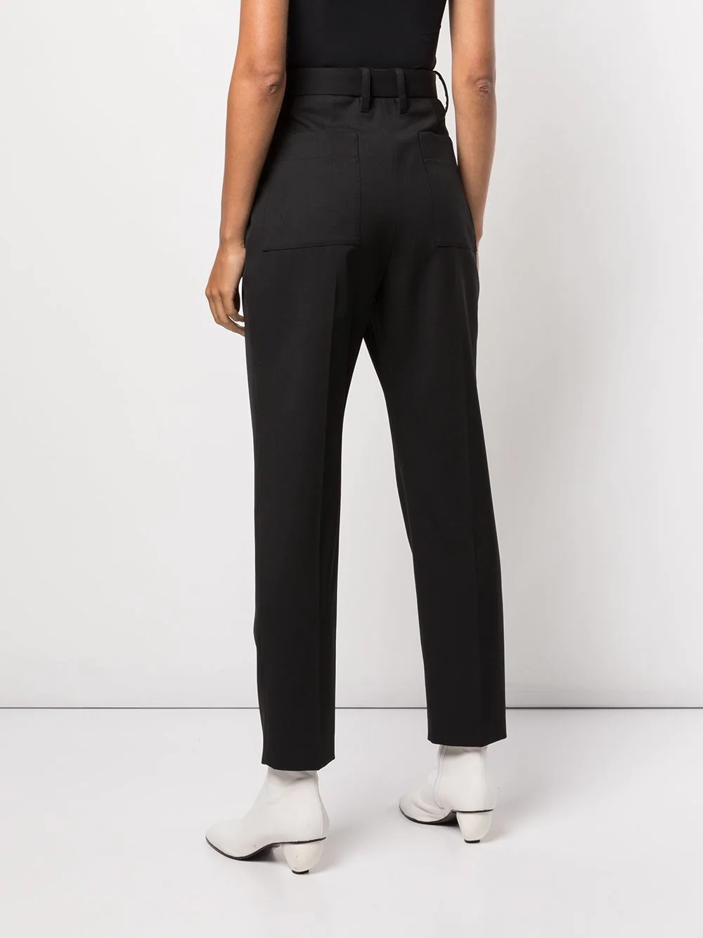 cropped suiting carrot leg trousers - 4