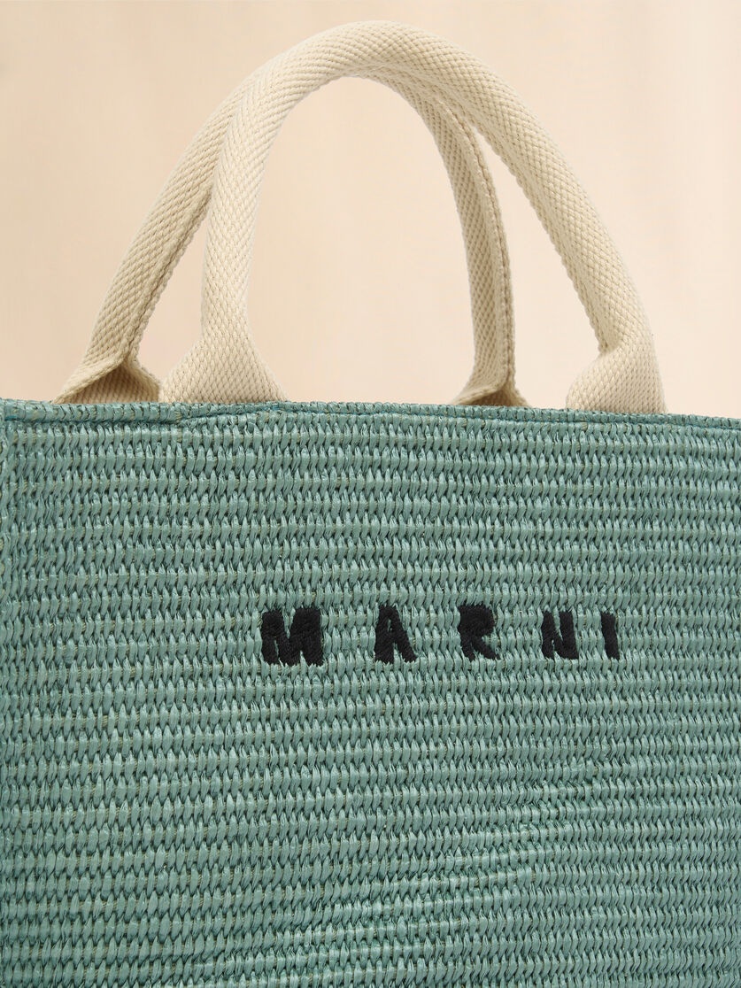 GREEN-COLOURED RAFFIA-EFFECT SMALL TOTE BAG - 5