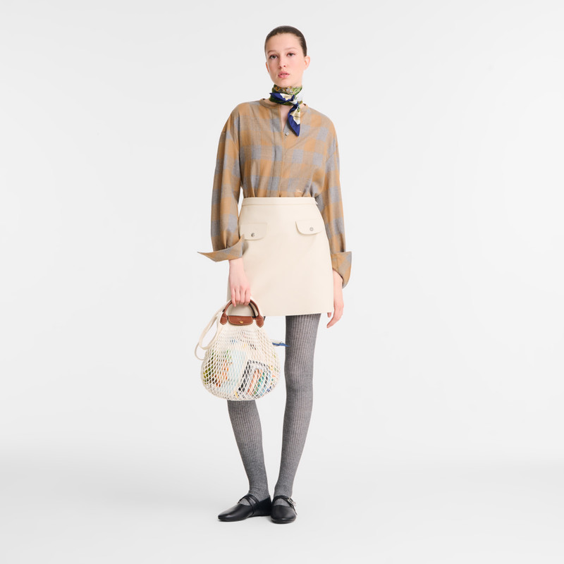 Longchamp Le Pliage filet L Mesh bag Ecru - Canvas outlook