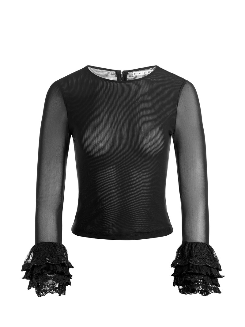 DELAINA TOP WITH RUFFLE CUFF 1