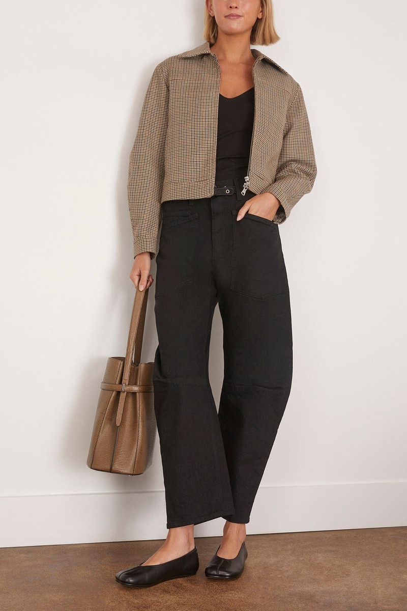 BITE Studios Tailored Checked Wool Zip Jacket in Houndstooth Check outlook