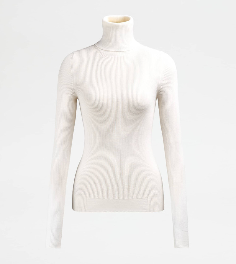 단추 KNIT에 있는 TURTLENECK - 백색 1