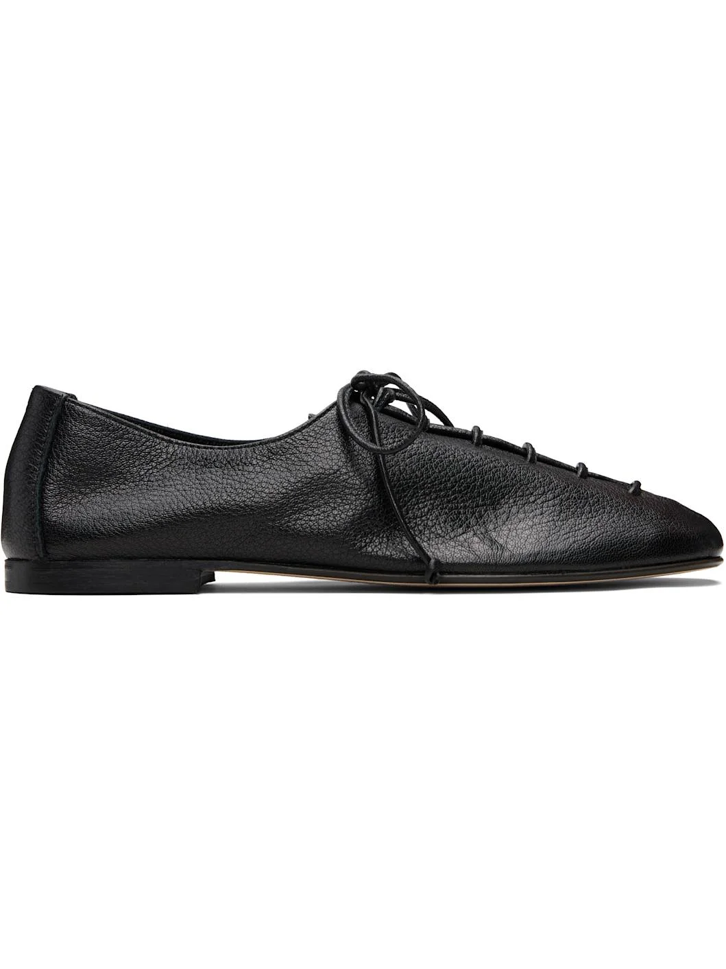 Black Plegada Shiny Oxfords - 1