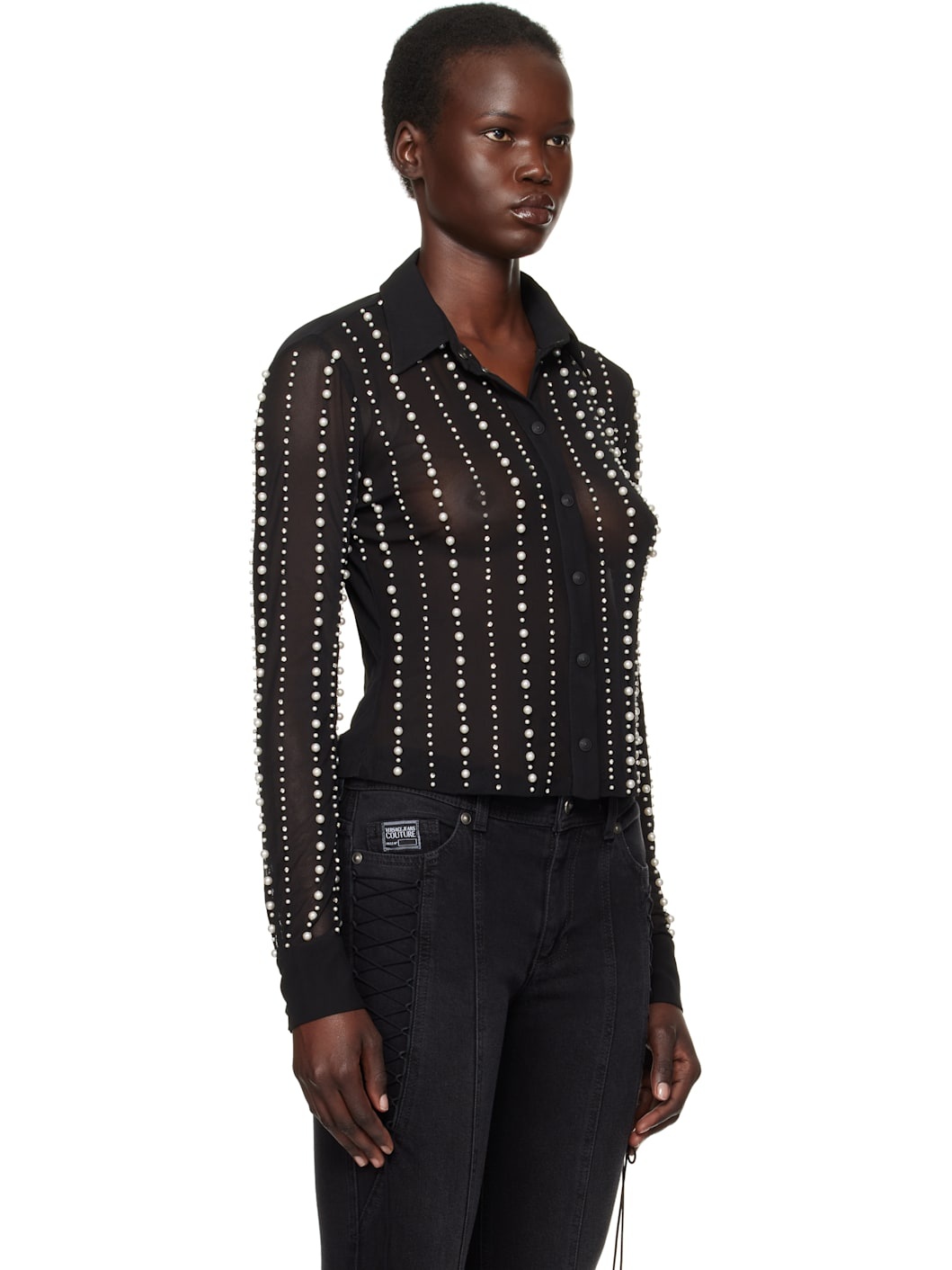 Black Embellished Shirt - 2