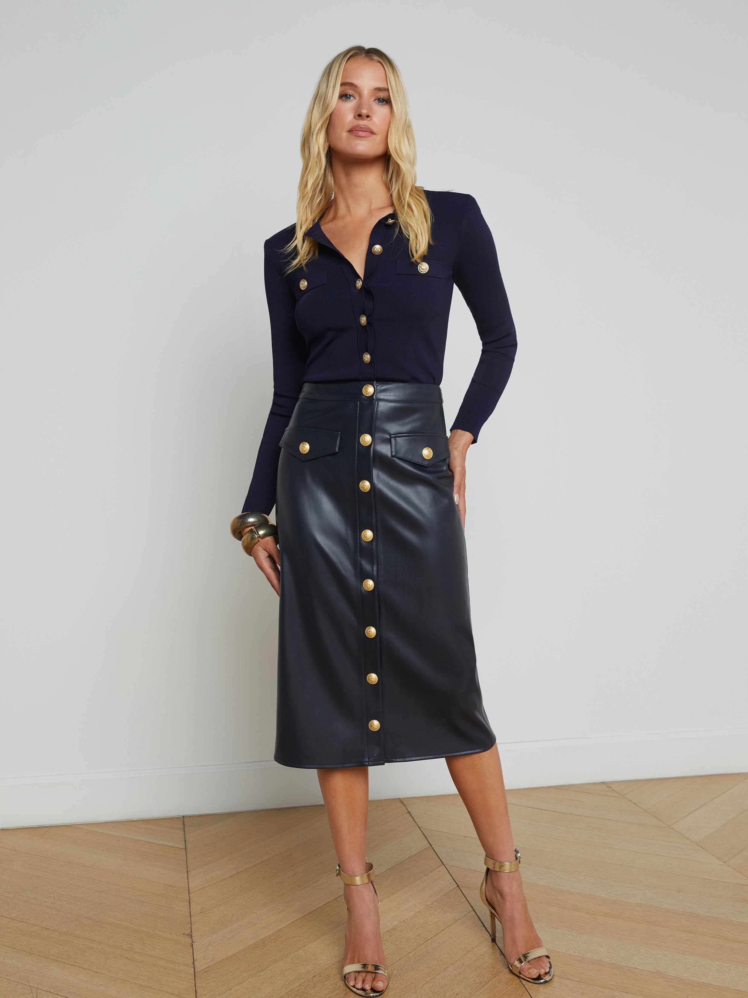 Milann Vegan Leather Skirt - 2