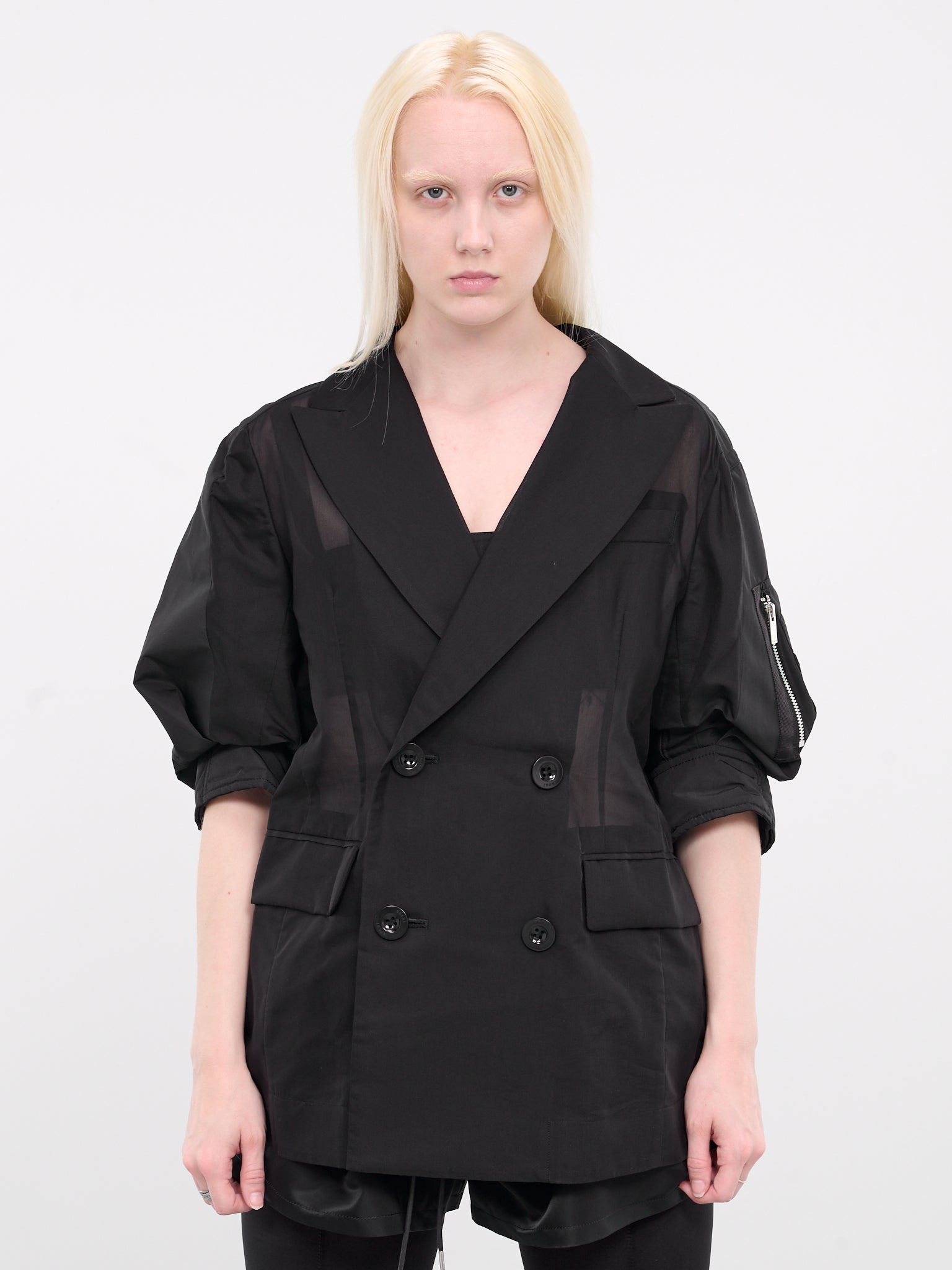 sacai Voile X Taffeta Jacket | hlorenzo | REVERSIBLE