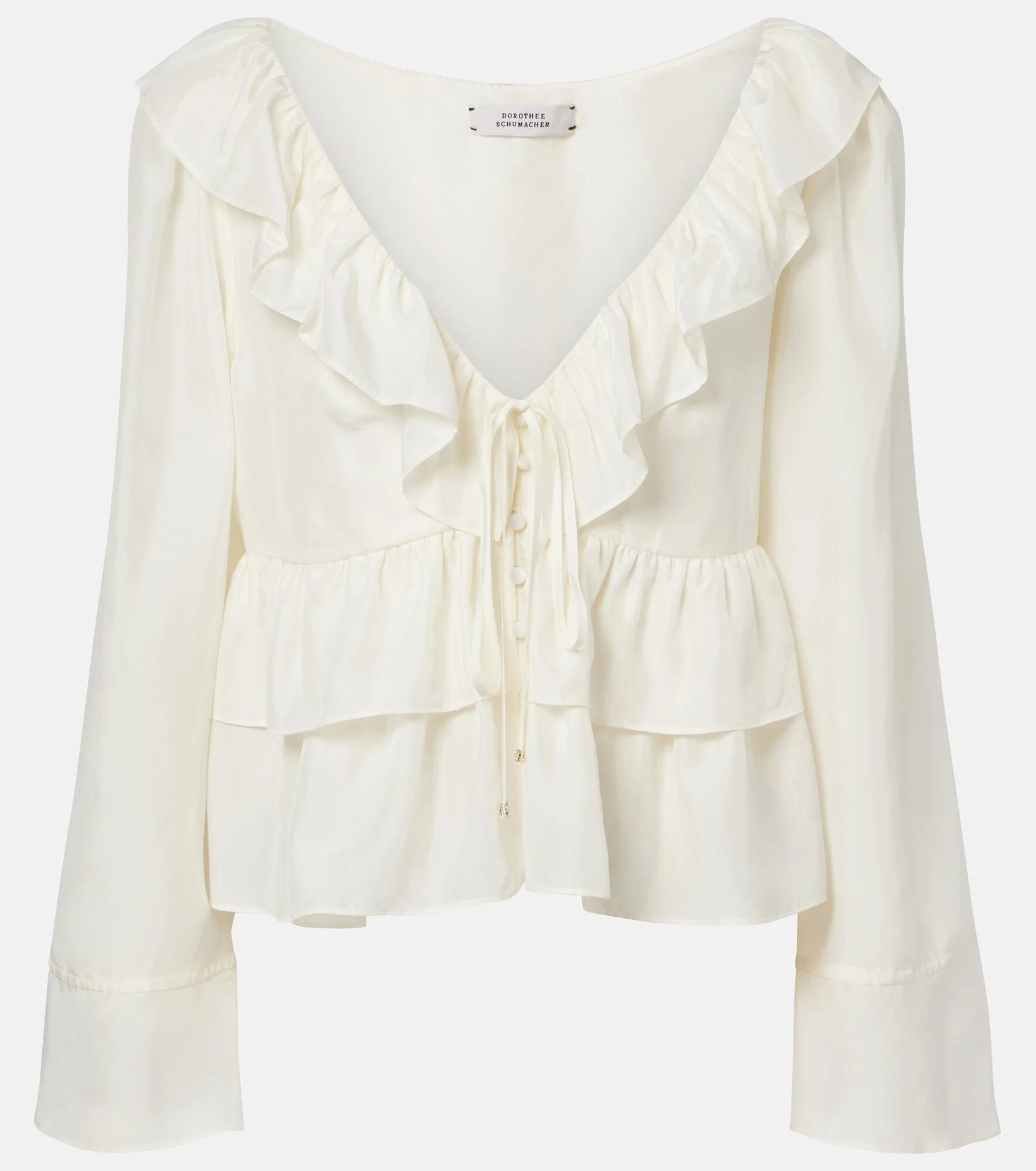 Ruffled silk shirt - 1