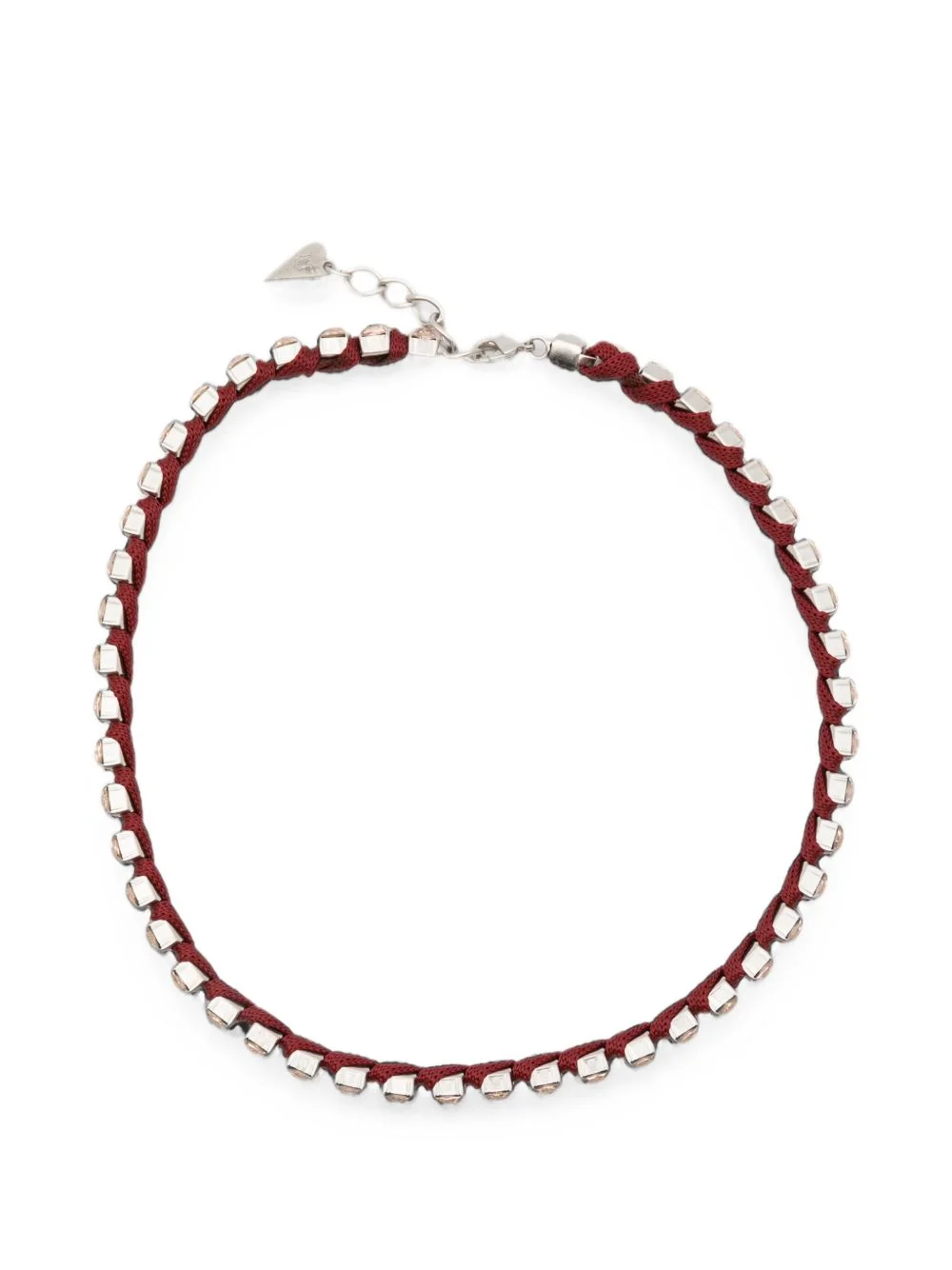crystal-embellished braided necklace - 1