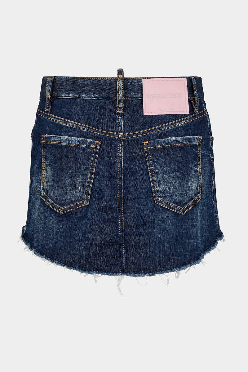 DARK CLEAN WASH DENIM SKIRT - 2