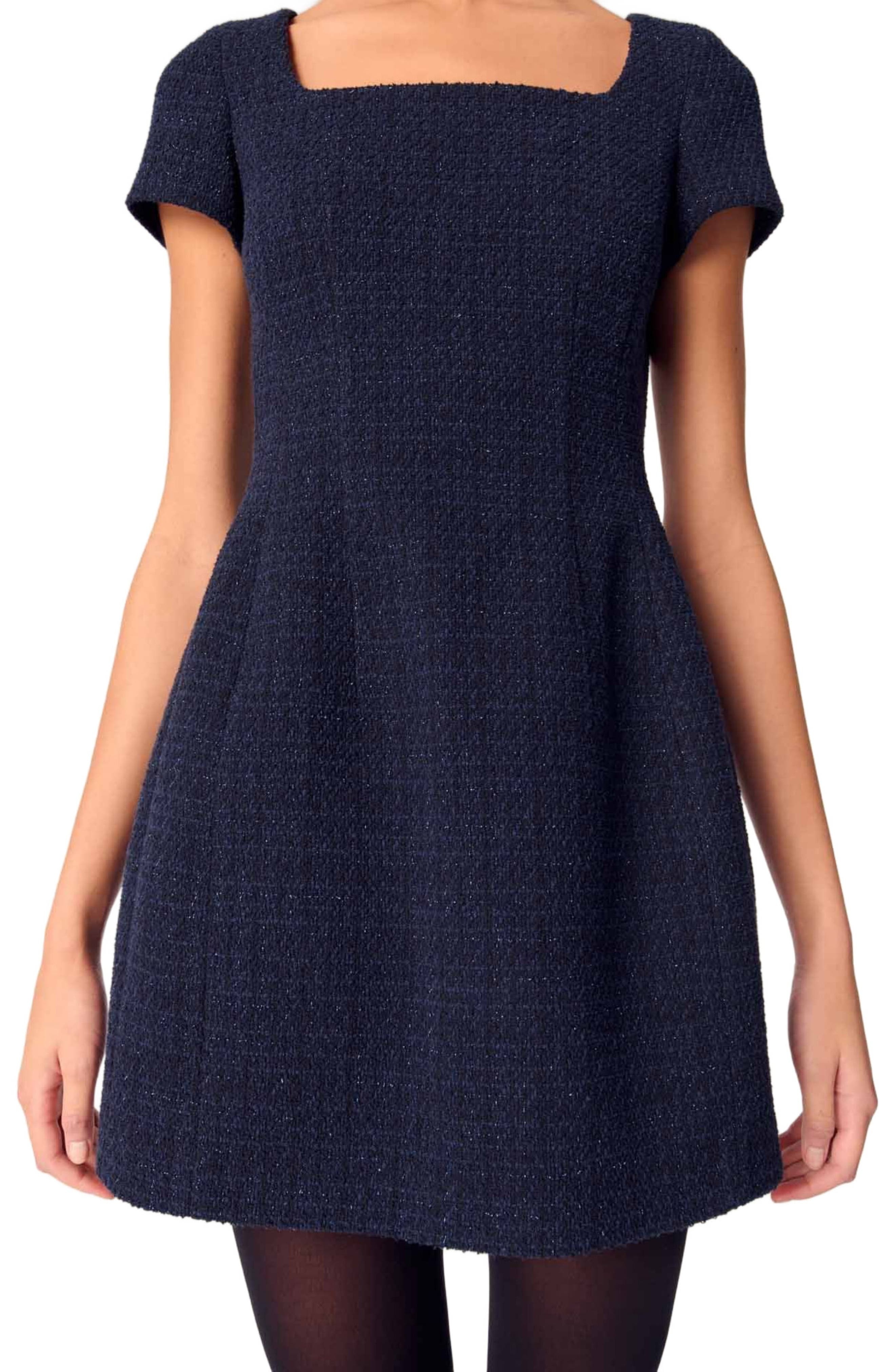 maje Short tweed dress in Navy at Nordstrom - 4