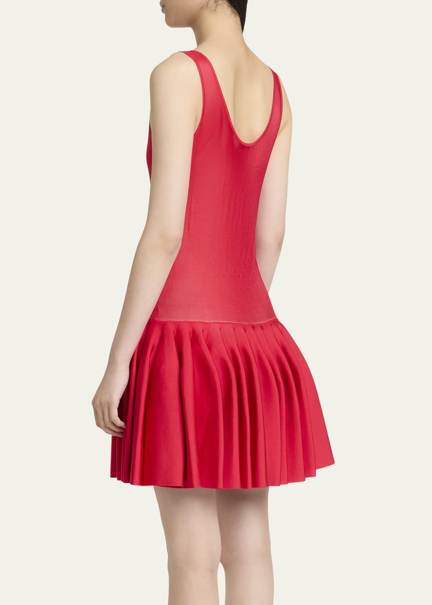 Sleeveless Drop-Waist Flared Skirt Mini Dress - 3