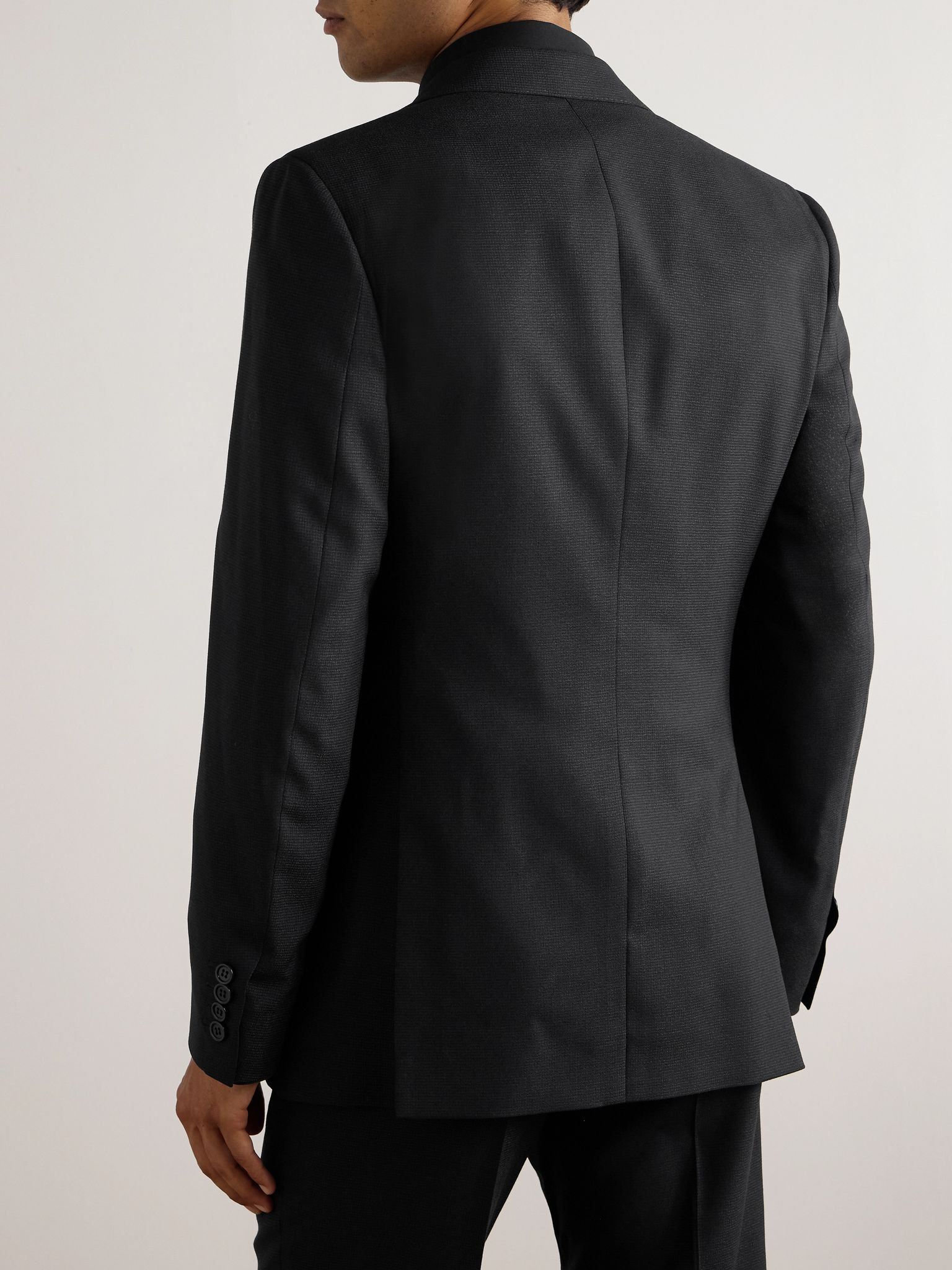 Trevi Slim-Fit Textured-Wool Suit Jacket Black - 3