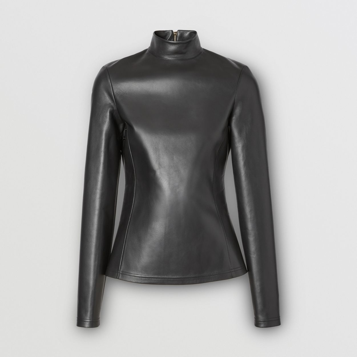 Stretch Lambskin Turtleneck Top - 1