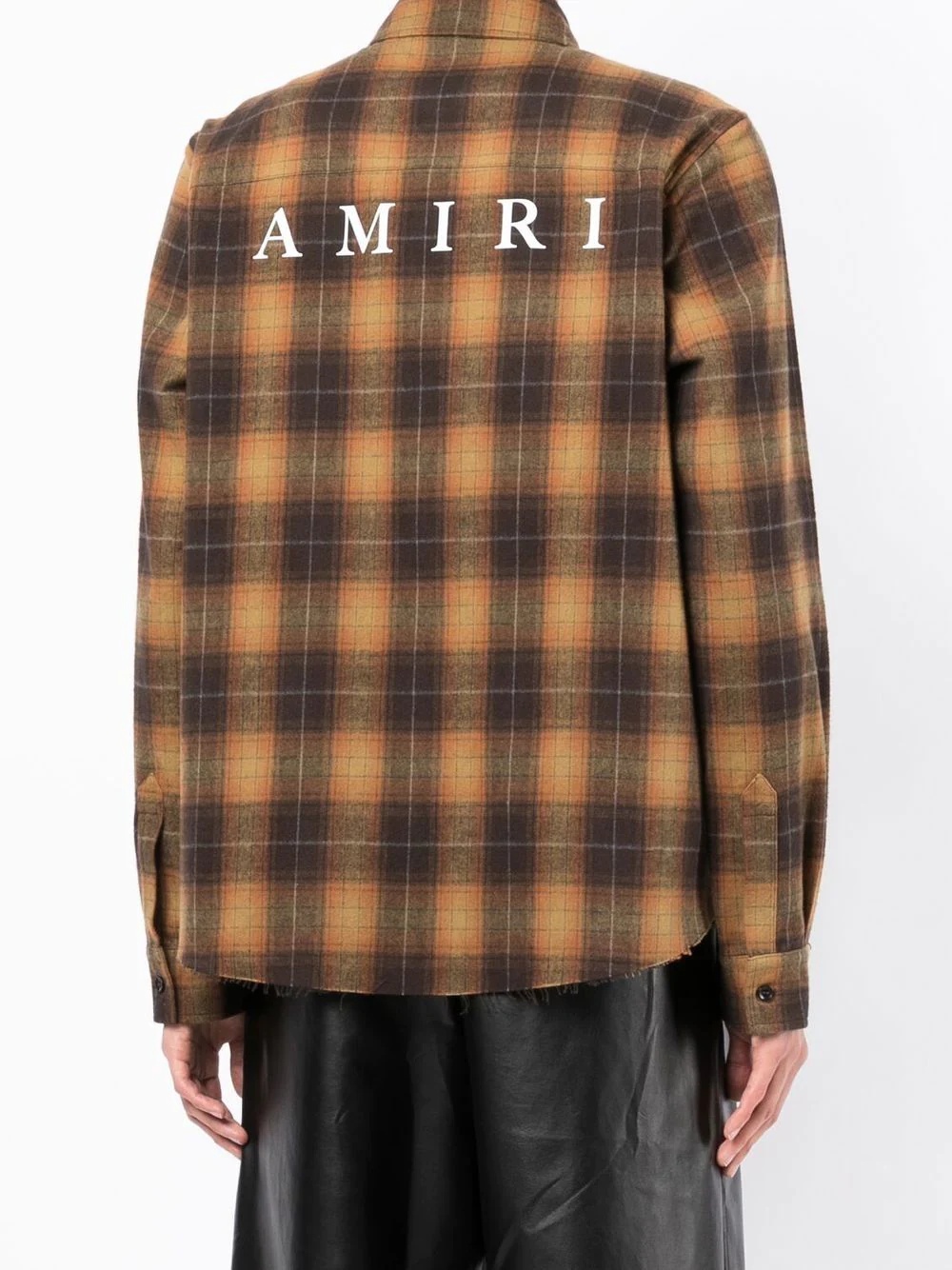 tartan-check logo-print shirt - 4