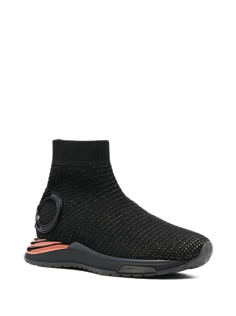 FERRAGAMO Gardena sock ankle sneakers outlook