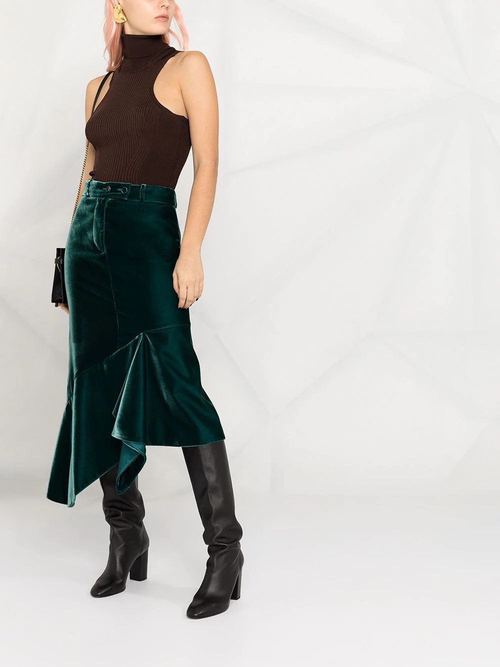 asymmetric mid-length skirt - 2