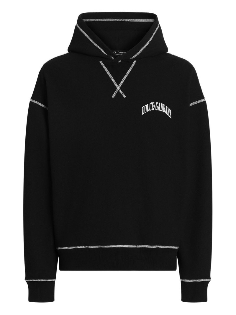 contrast-stitch hoodie 1
