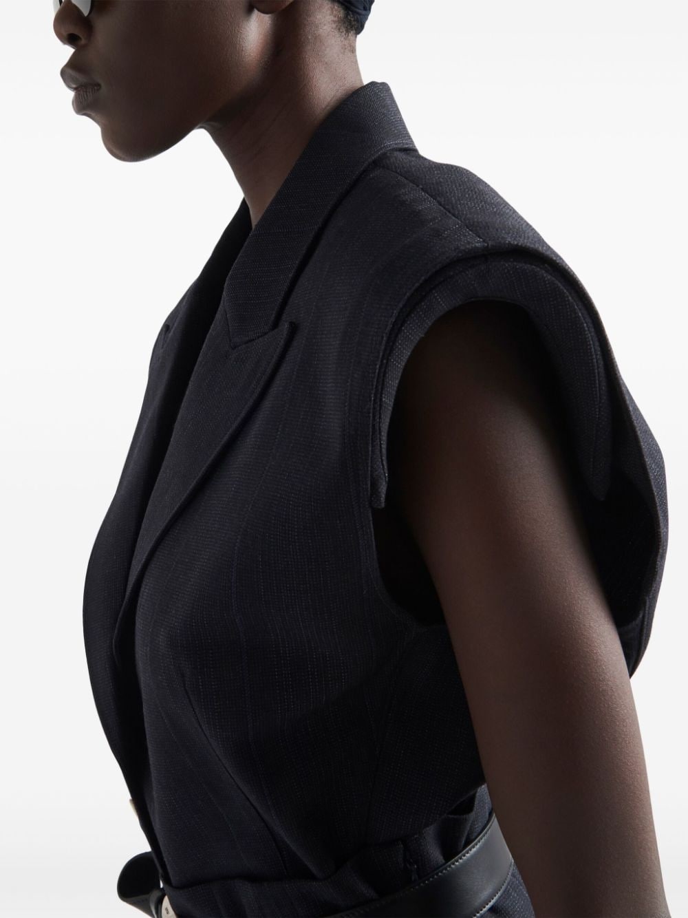 sleeveless wool blazer - 4
