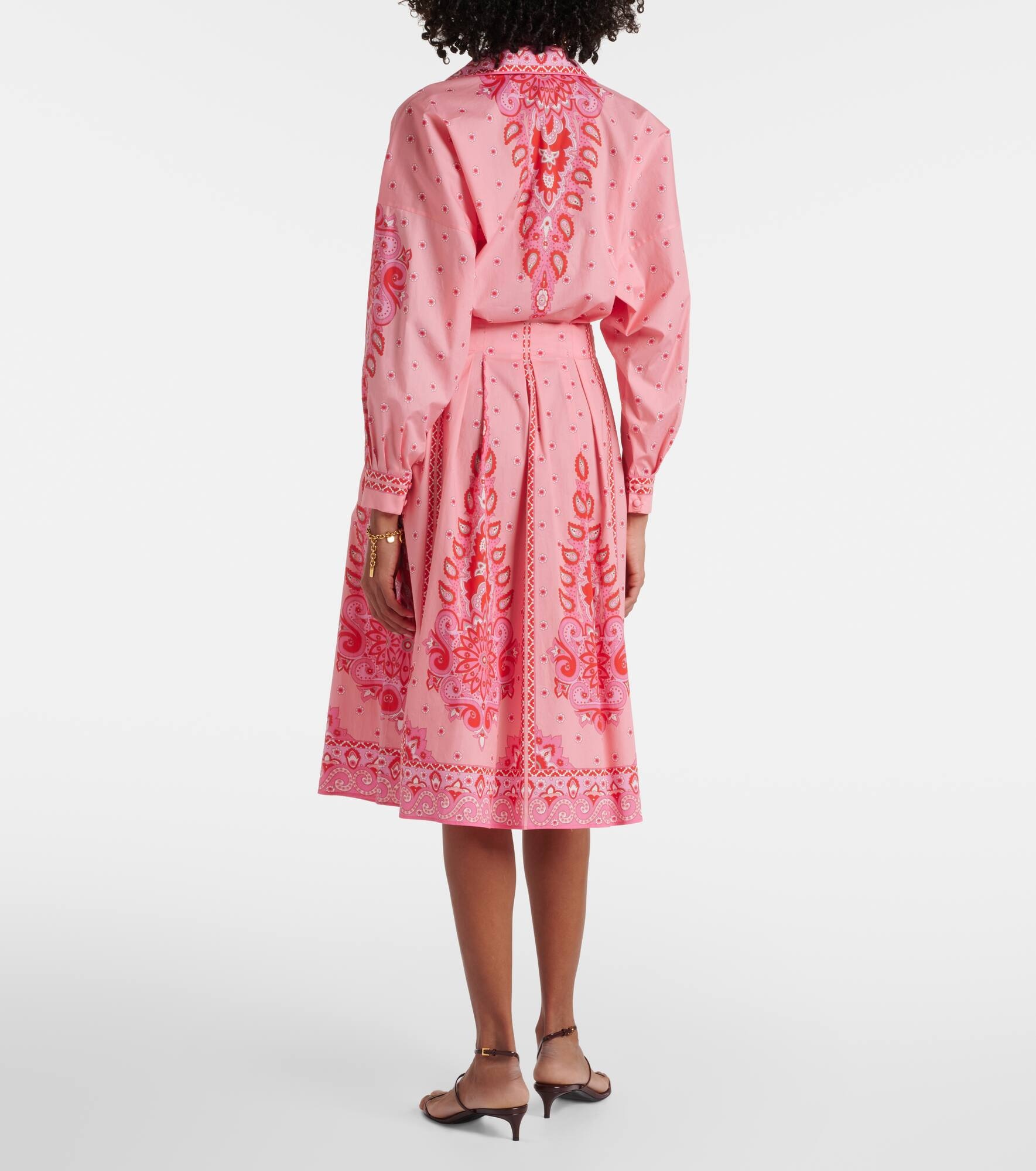 Printed cotton-blend midi dress - 3