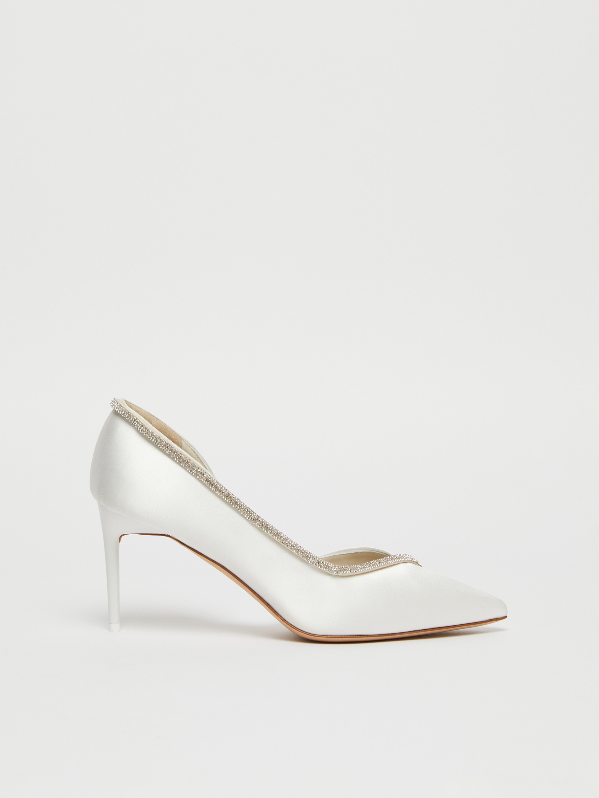 PUMPCRYSTAL80 Crystal-adorned satin court shoes - 1