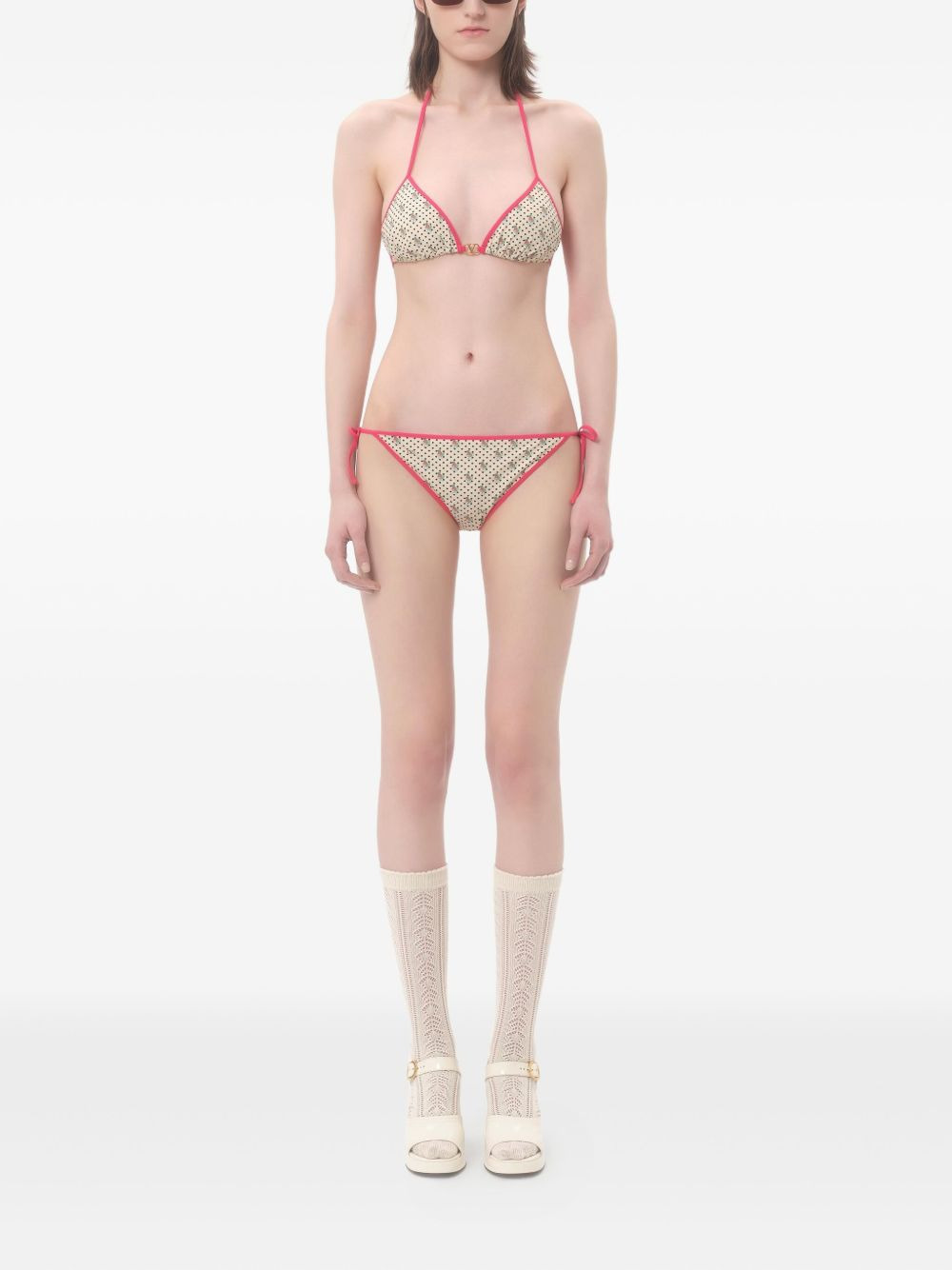 GELATINI PRINT LYCRA BIKINI WITH POLKA DOTS - 4