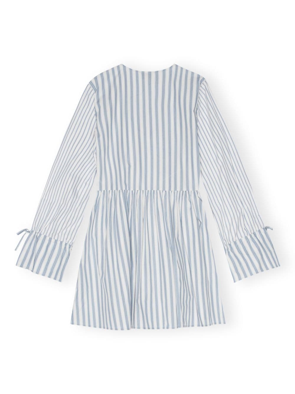 stripe-print cotton mini wrap dress - 6