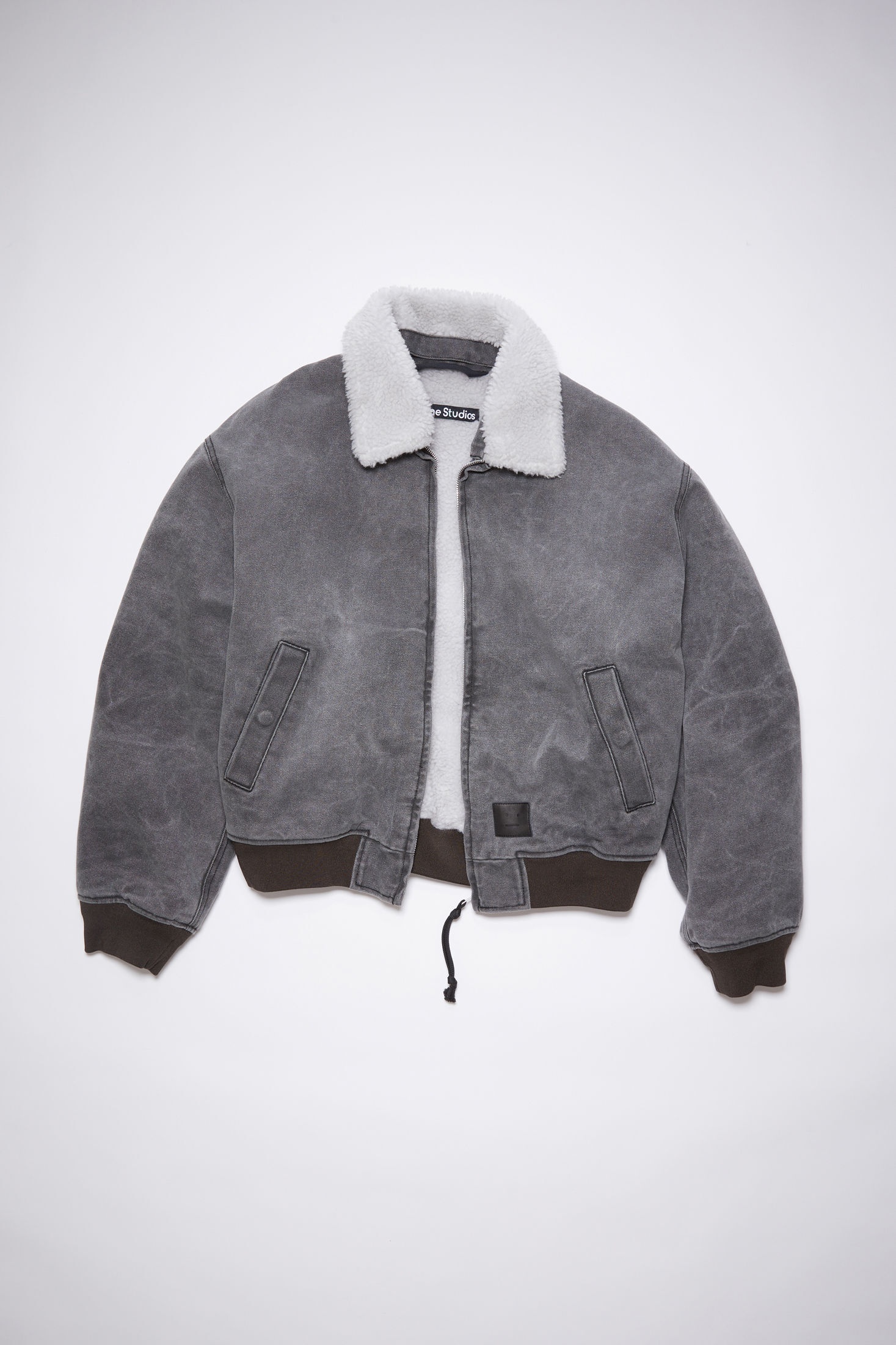 Cotton canvas bomber jacket - Carbon grey - 7