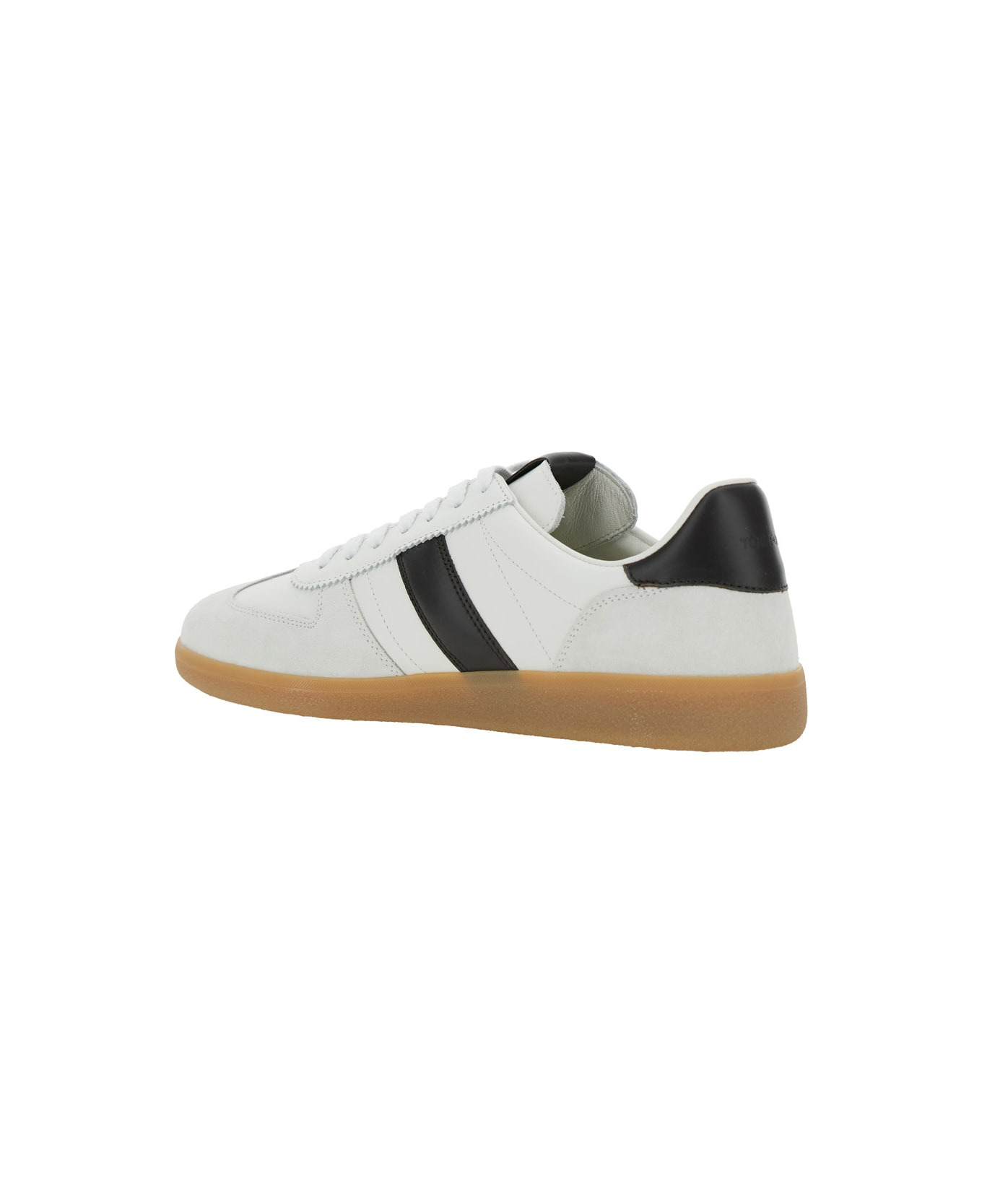 'archer' White Low Top Sneakers With Logo Lettering On Tongue And Heel And Contrasting Heel In Leath - 3