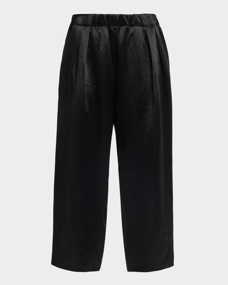 Lyocell Wide-Leg Crop Pull-On Pants 1