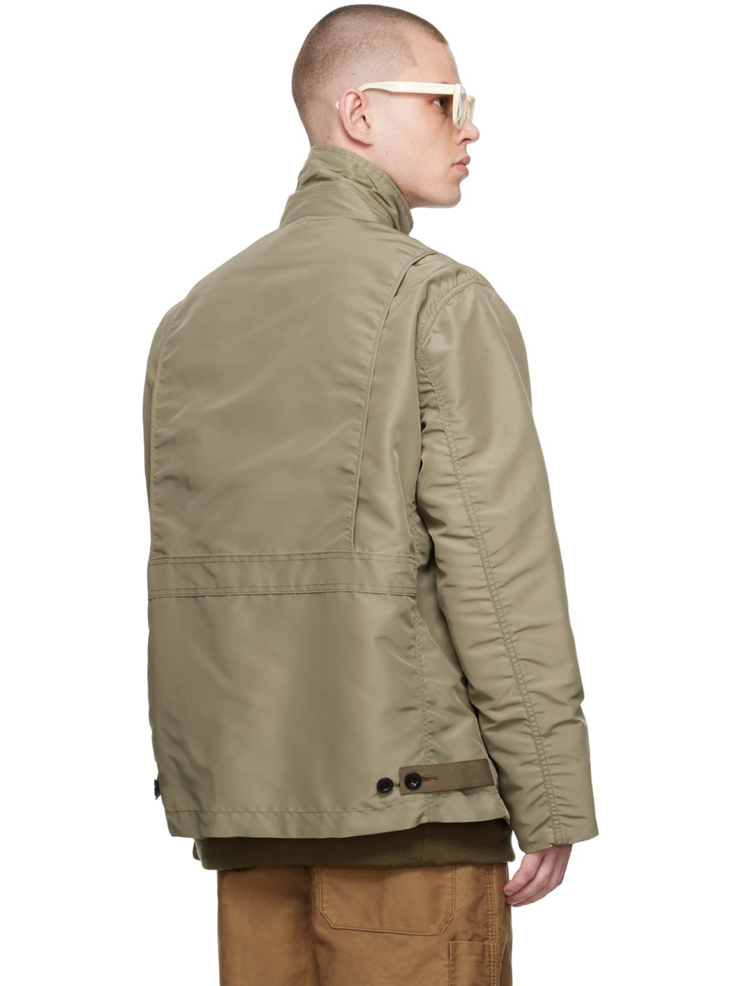 Khaki Layered Bomber Jacket - 3