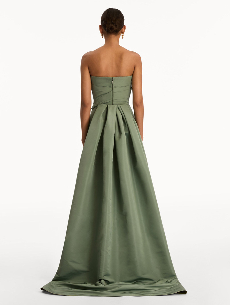 GOLD LEAF EMBROIDERED FAILLE GOWN 3